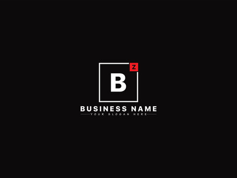 Initial Alphabet Zb Letter Logo, Typography Square Zb bz Logo Design For Shop
