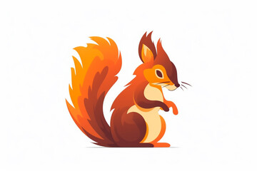 Fototapeta premium Creative squirrel logo icon design illustration. Ai generated