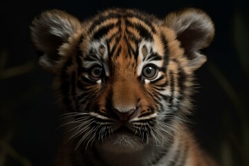 Adorable animated baby tiger that will melt your heart. Generative AI