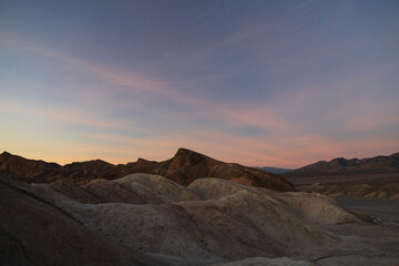 Fototapeta na wymiar Zabriskie Point at sunset in Death Valley National Park, California