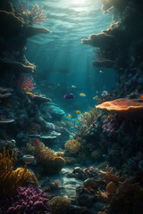 Fototapeta na wymiar Beautiful coral reef under the ocean