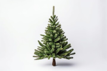 small pine tree isolated on a white background Generative AI