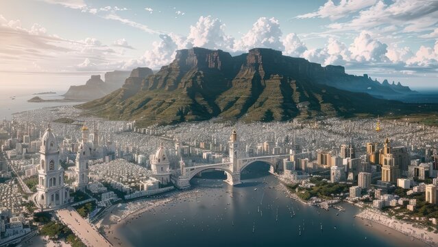 Biblical city with characteristics of the Bible. Generative AI