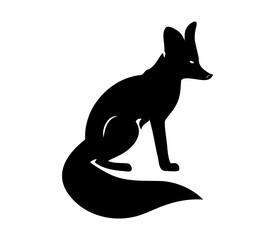 Silhouette Art of the Fox Animal on the Transparent Background