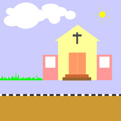 Illustration of a church building