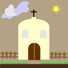 illustration of a church building