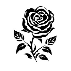 Black and White Rose Vector Illustration
