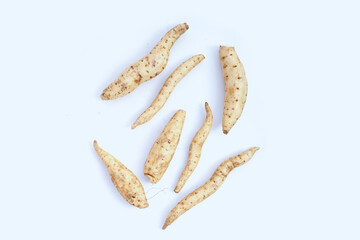 Sweet potato on white background.