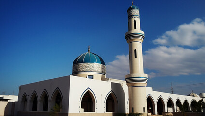 Beautiful Landscape mosque, Islamic background Mosque, AI Generative