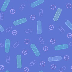 Cartoon medicine seamless pills pattern for wrapping paper and linens and fabrics and packaging and shops