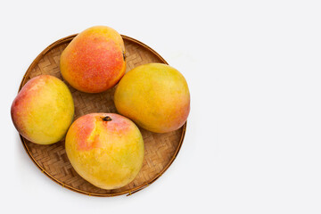 Mango on white background. Tropical fruit