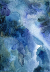 Blue hand-drawn watercolor background