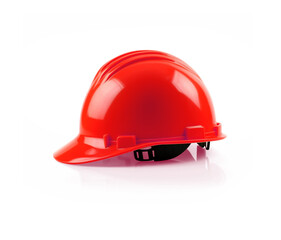 Fototapeta premium Red Safety Hard Hat Isolated on a Transparent Background - Transparent PNG - Generative AI.