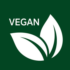 vegan logo template vector icon