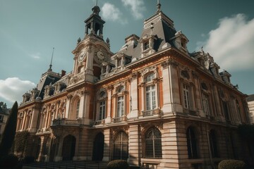 Fototapeta na wymiar The city hall in Epernay, France. Generative AI