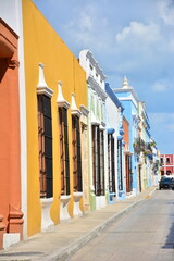beautiful colorful buildings in one of the Mexican towns - obrazy, fototapety, plakaty