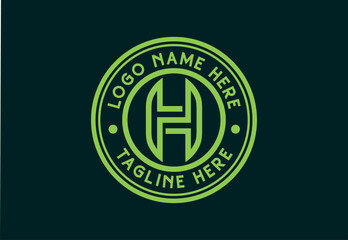 Circular Badge H Logo Design for Business and Branding
