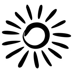 Sketch of sun. Hand drawn icon of summer symbol. Stylized sun flat vector illustration.