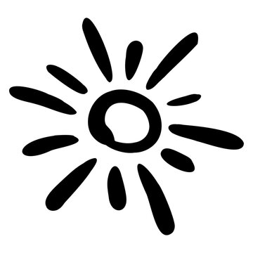 Sketch of sun. Hand drawn icon of summer symbol. Stylized sun flat vector illustration.