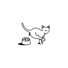 vector illustration of a cat pooping