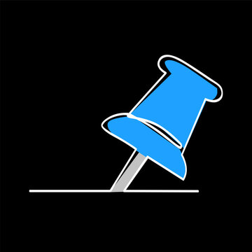 recommend clip art: simple vector sketch push pin single one line art, continuous