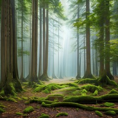 A mystical forest with a magical tree at its center2, Generative AI