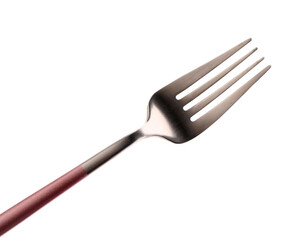 Stainless steel fork isolated on white background