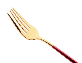 Stainless steel fork isolated on white background