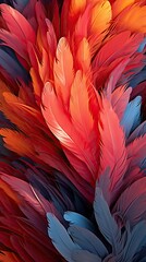 Abstract desktop wallpaper, bright juicy colors of feathers, generative ai