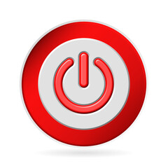 power button web icon on white background.