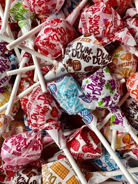 Full frame of dum dums lollipops