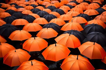 illustration, orange umbrella, ai generative