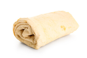 Fresh thin lavash on white background