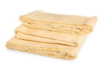 Fresh thin lavash on white background