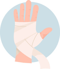 Wounds First Aid With Bandage