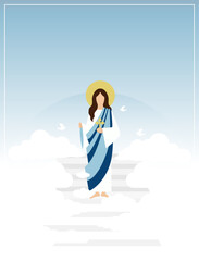Happy ascension day poster template. Vector illustration