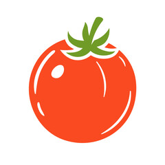 Red tomato isolated on white background. Vector illustration