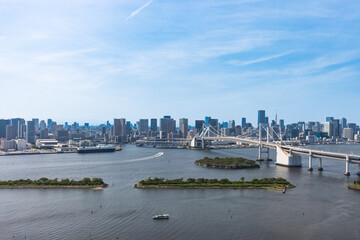 Naklejka premium (東京都-都市風景)青空とお台場湾岸風景５