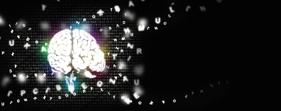 Brain Decoding concept, decode the brain activity and signal into dialog, AI neuroscience ability, artificial intelligence neural decoding