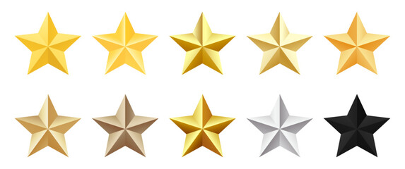 Set of 10 stars. Decor element. Decoration. Vector