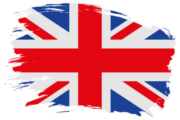 United Kingdom brush stroke flag vector background. Hand drawn grunge style British isolated banner