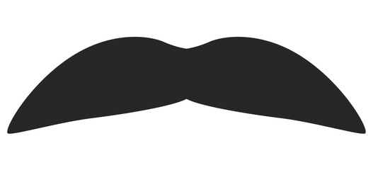 Chevron Moustache Beard style men illustration Facial hair mustache. Vector black male Fashion template flat barber collection set. Stylish hairstyle isolated outline on white background.