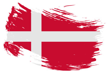 Denmark brush stroke flag vector background. Hand drawn grunge style Danish isolated banner