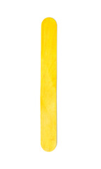 Yellow ice cream stick on white background