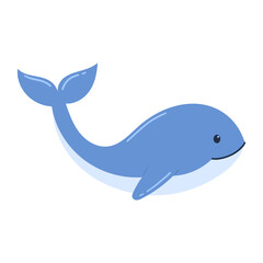 blue whale vector illustration 