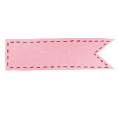 Hand drawn paper tape ribbon watercolor element illustration.