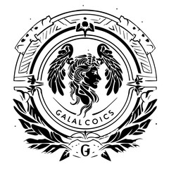 vintage vector round logo