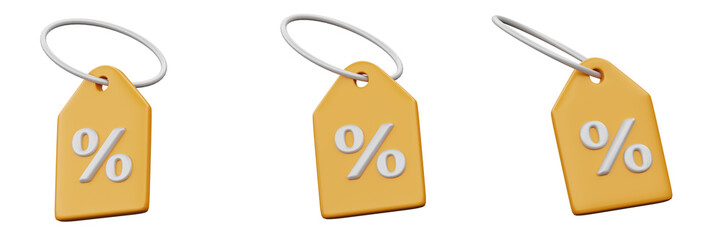 3d illustration discount tag icon for marketing campaign creative user interface web design symbol