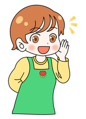 呼びかける女性
