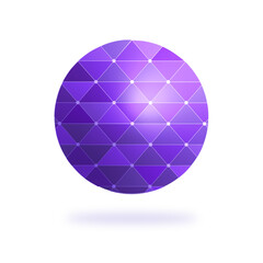 sphere with triangles in different purple colors.